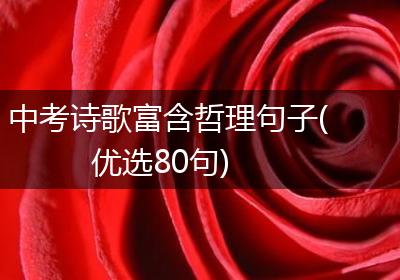 中考诗歌富含哲理句子(优选80句)