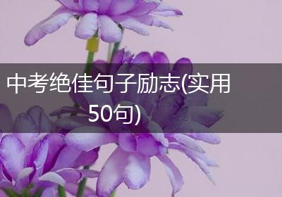中考绝佳句子励志(实用50句)