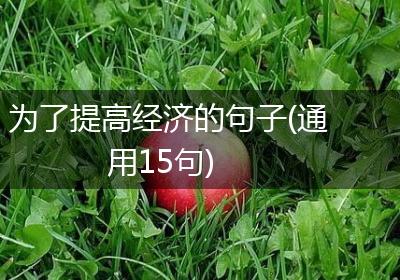 为了提高经济的句子(通用15句)