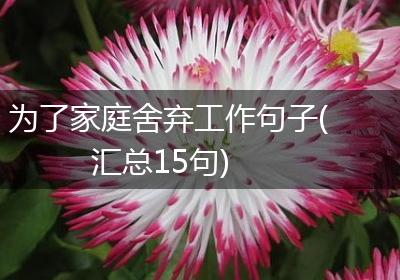 为了家庭舍弃工作句子(汇总15句)