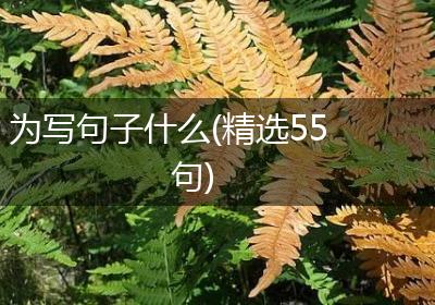 为写句子什么(精选55句)