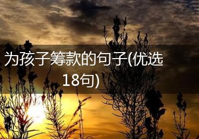 为孩子筹款的句子(优选18句)