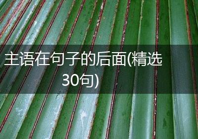 主语在句子的后面(精选30句)