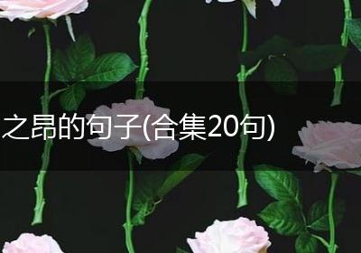 之昂的句子(合集20句)