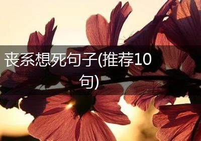 丧系想死句子(推荐10句)