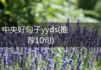 中央好句子yyds(推荐10句)
