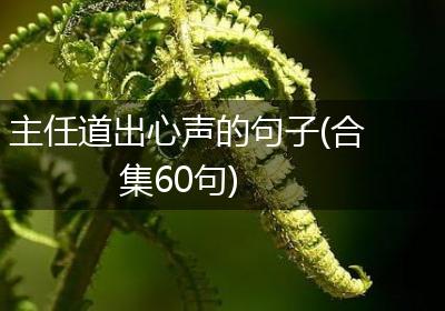 主任道出心声的句子(合集60句)