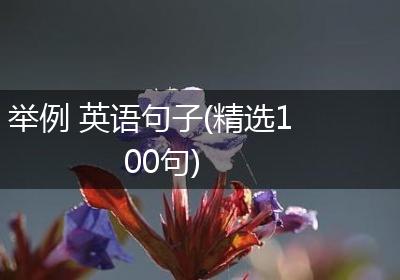 举例 英语句子(精选100句)