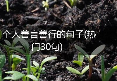 个人善言善行的句子(热门30句)