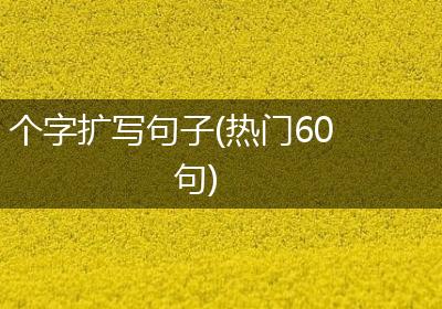个字扩写句子(热门60句)