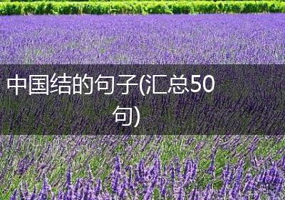 中国结的句子(汇总50句)