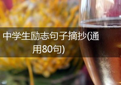 中学生励志句子摘抄(通用80句)