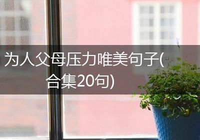 为人父母压力唯美句子(合集20句)