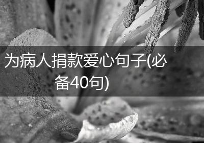 为病人捐款爱心句子(必备40句)