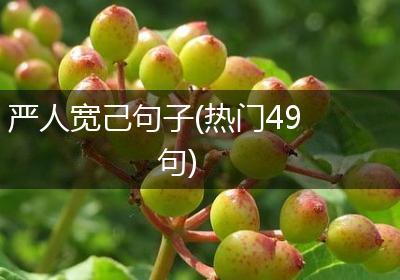 严人宽己句子(热门49句)