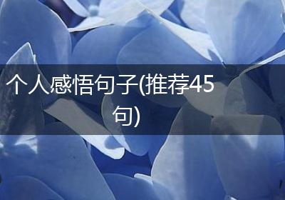 个人感悟句子(推荐45句)