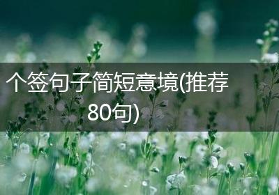 个签句子简短意境(推荐80句)
