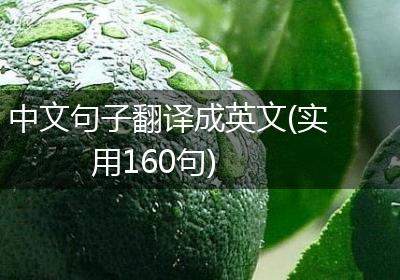 中文句子翻译成英文(实用160句)