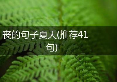 丧的句子夏天(推荐41句)