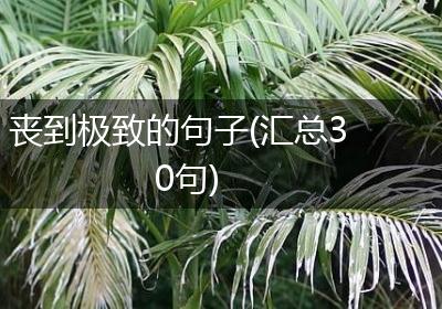丧到极致的句子(汇总30句)
