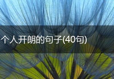 个人开朗的句子(40句)