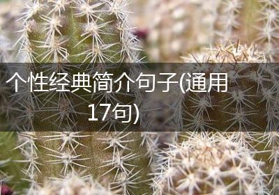 个性经典简介句子(通用17句)
