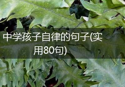 中学孩子自律的句子(实用80句)