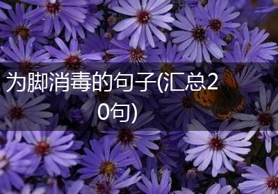 为脚消毒的句子(汇总20句)