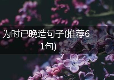 为时已晚造句子(推荐61句)