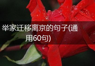 举家迁移离京的句子(通用60句)