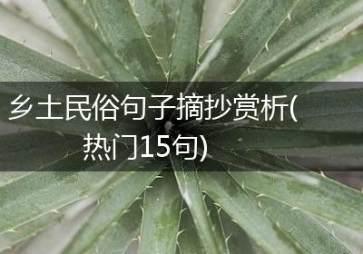 乡土民俗句子摘抄赏析(热门15句)