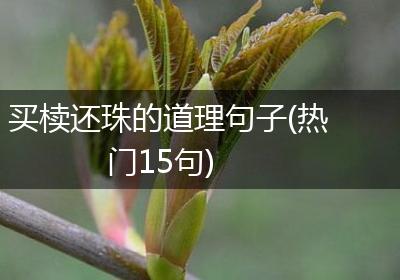买椟还珠的道理句子(热门15句)