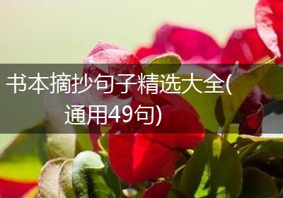 书本摘抄句子精选大全(通用49句)