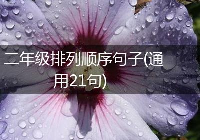 二年级排列顺序句子(通用21句)
