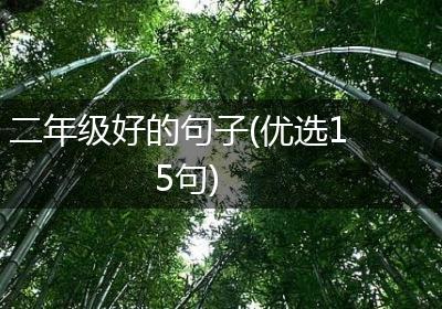 二年级好的句子(优选15句)