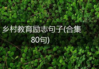 乡村教育励志句子(合集80句)