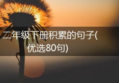 二年级下册积累的句子(优选80句)
