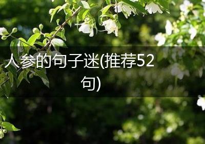 人参的句子迷(推荐52句)
