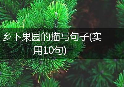 乡下果园的描写句子(实用10句)
