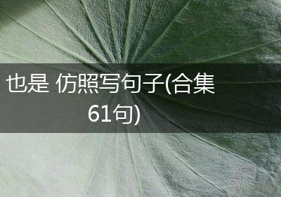 也是 仿照写句子(合集61句)