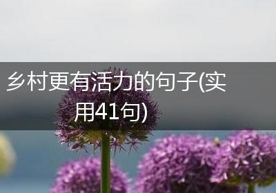 乡村更有活力的句子(实用41句)
