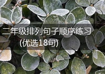 二年级排列句子顺序练习(优选18句)