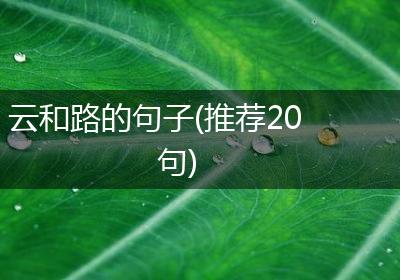 云和路的句子(推荐20句)