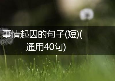 事情起因的句子(短)(通用40句)