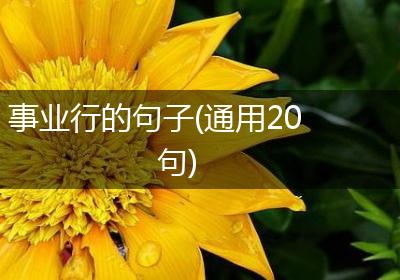 事业行的句子(通用20句)