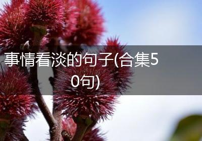 事情看淡的句子(合集50句)