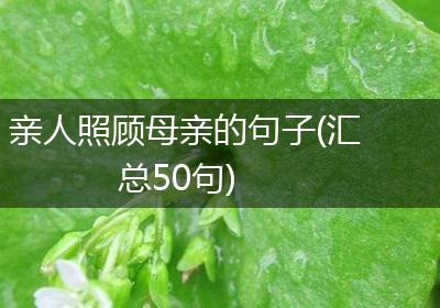 亲人照顾母亲的句子(汇总50句)