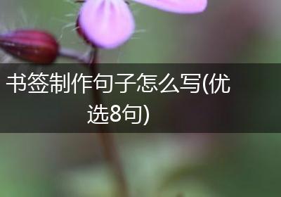 书签制作句子怎么写(优选8句)