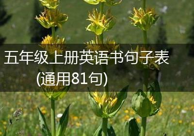 五年级上册英语书句子表(通用81句)