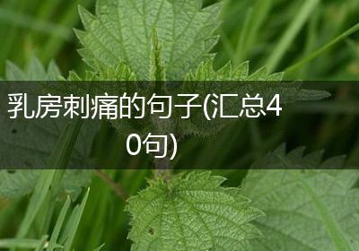 乳房刺痛的句子(汇总40句)